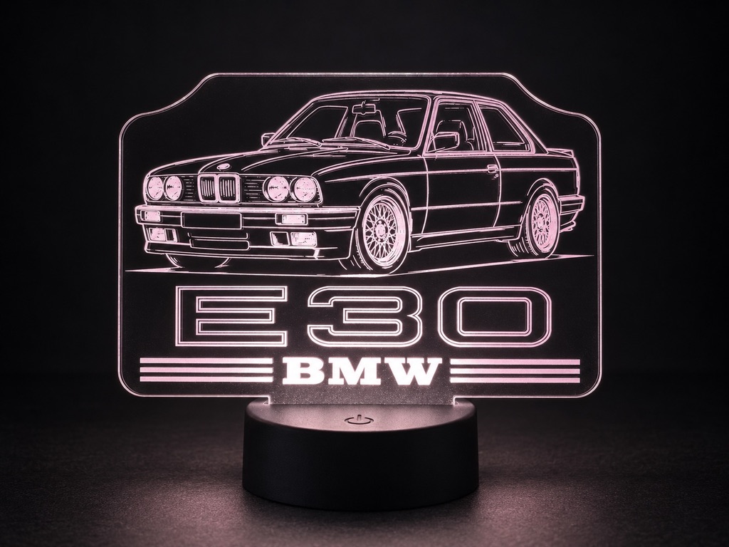 LED-skylt med motiv av BMW E30