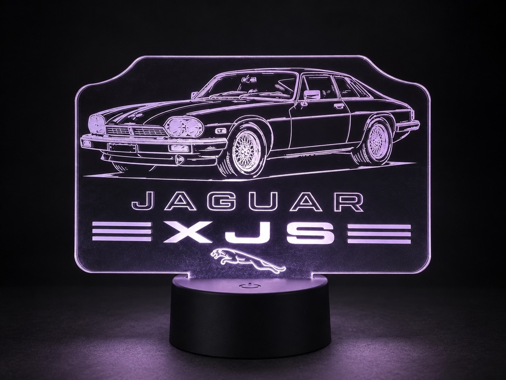LED-skylt med motiv av Jaguar XJS