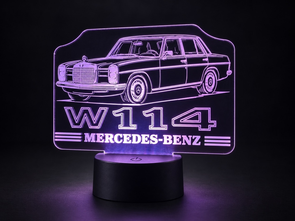 LED-skylt med motiv av Mercedes W114