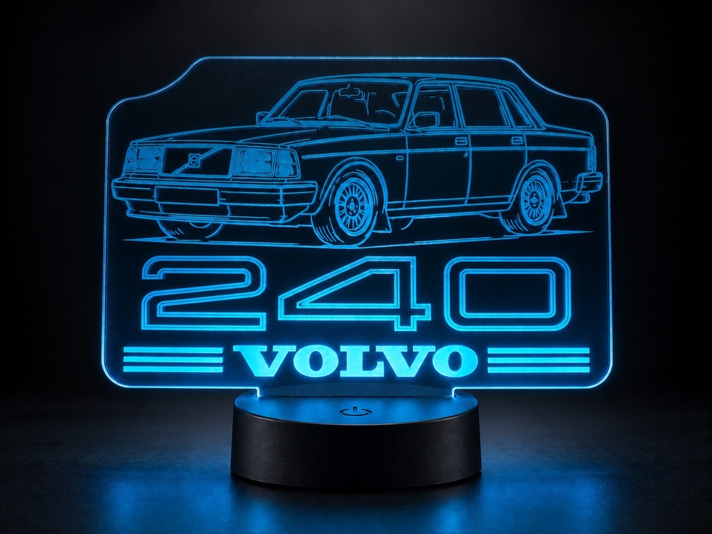 LED-skylt med motiv av Volvo 240